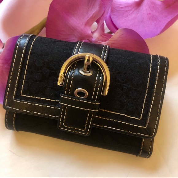 Coach Handbags - Coach | Black Soho Buckle Leather Wallet